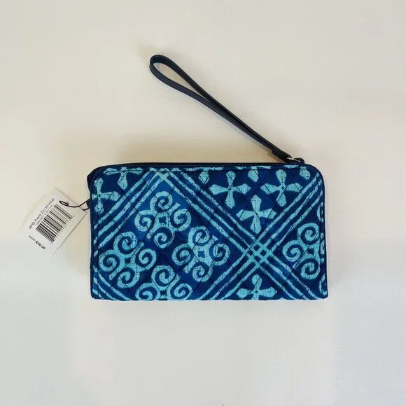 Vera Bradley RFID Front-Zip Wristlet Cuban Tile - Picture 2 of 6
